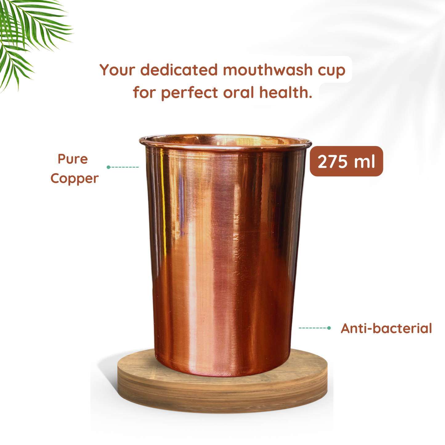 Copper Mouthwash Cup | 275 ml capacity