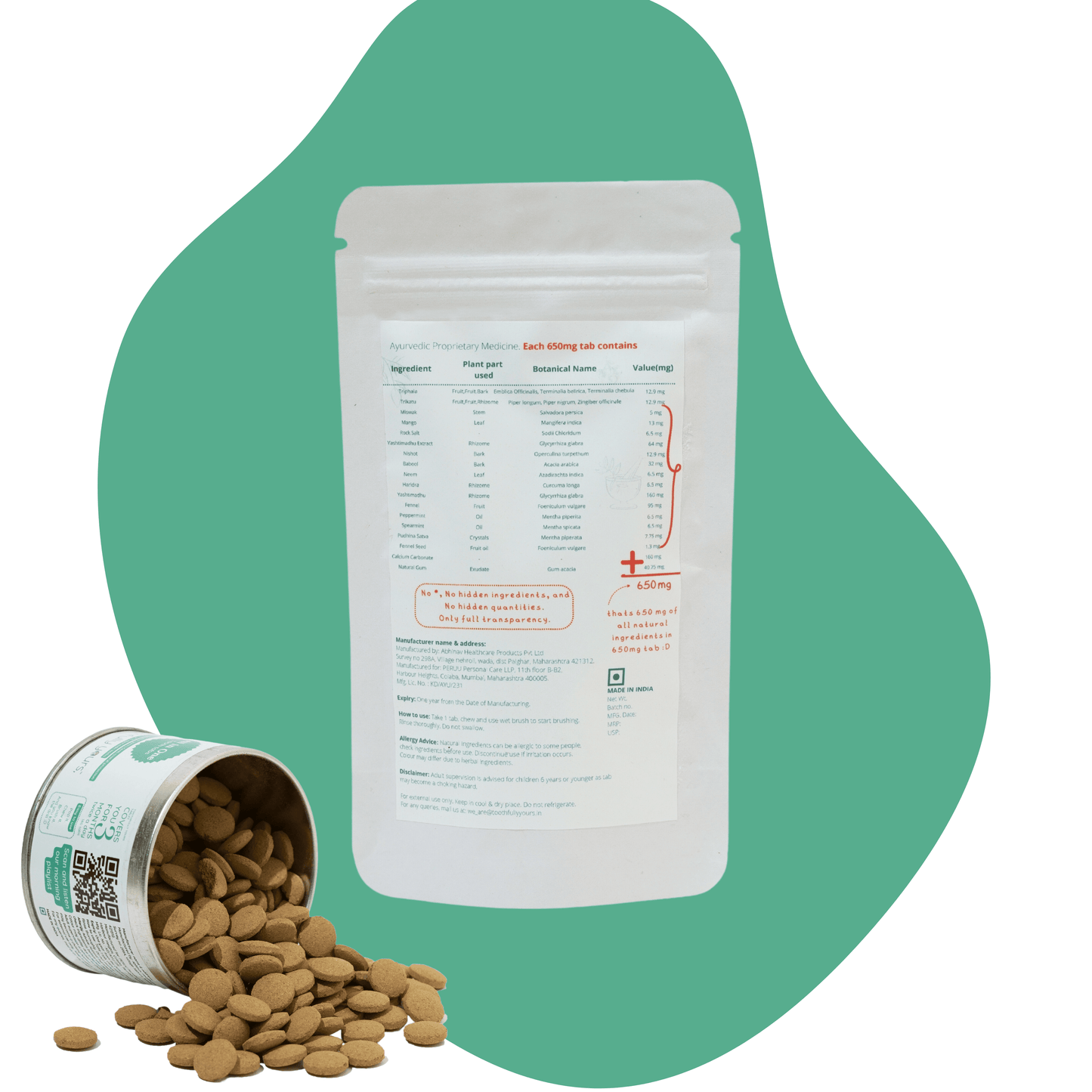 toothfully yours all in one tooth tabs ingredients