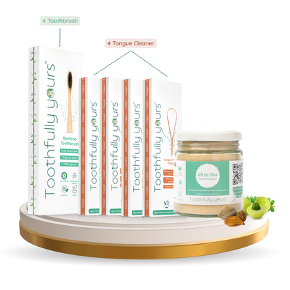 Oral Care Essentials | Bamboo toothbrush (4) | Copper Tongue Cleaner