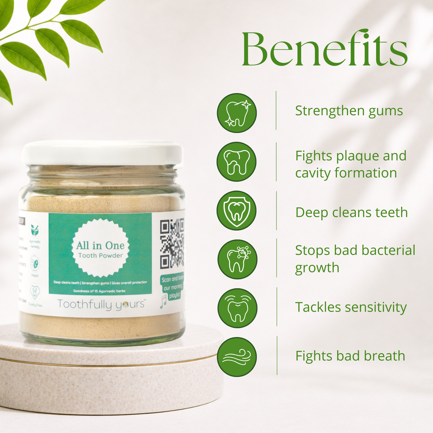 All in One Tooth Powder | Minty fresh | All natural | 125 gm