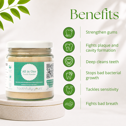 All in One Tooth Powder | Minty fresh | All natural | 125 gm
