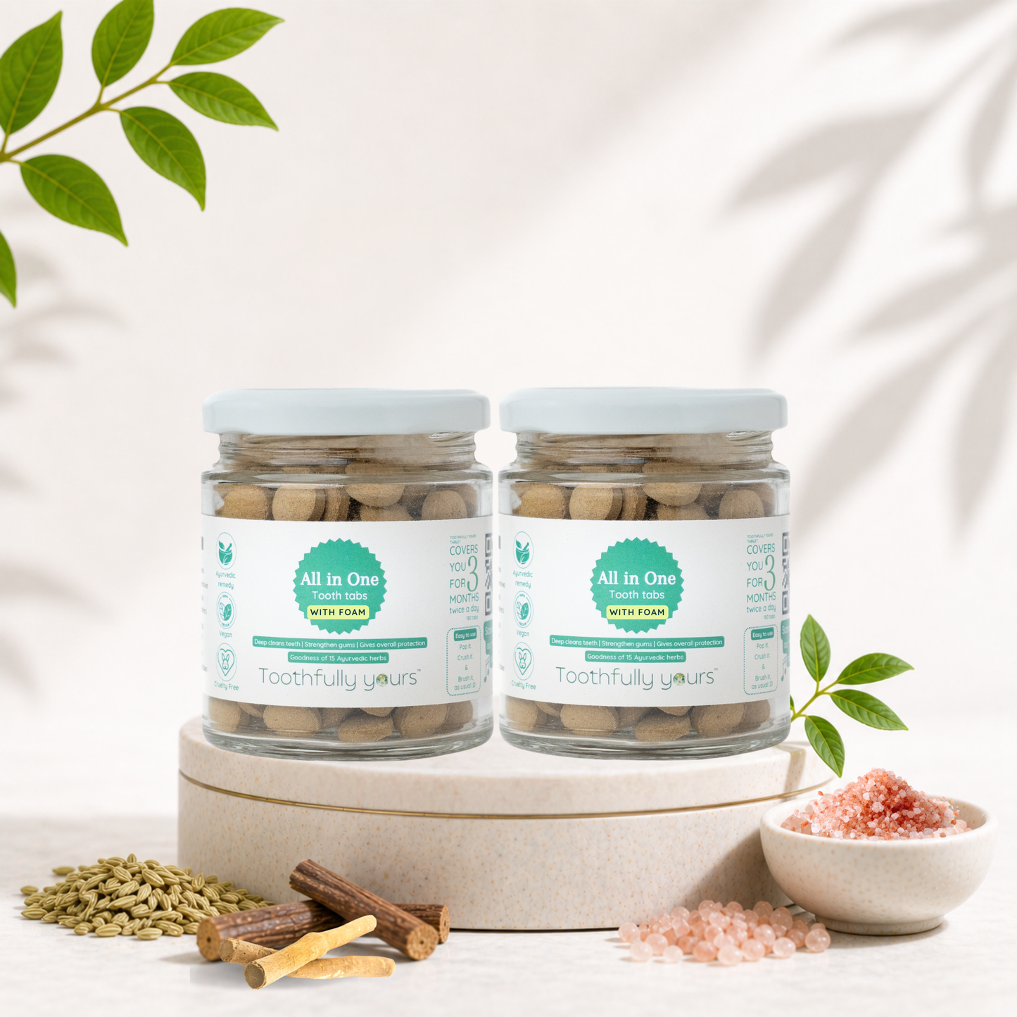 All in One Toothpaste Tabs | Minty fresh | All natural |180 tabs