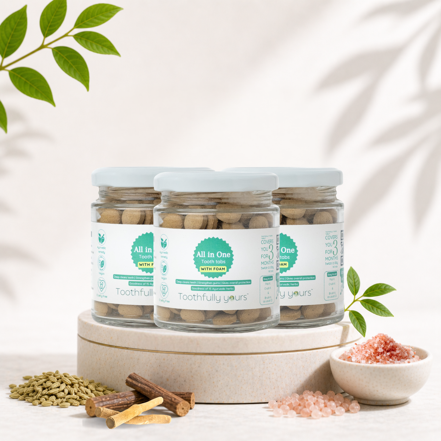 All in One Toothpaste Tabs | Minty fresh | All natural |180 tabs