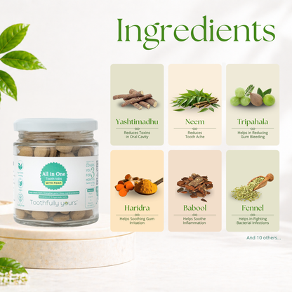 All in One Toothpaste Tabs | Minty fresh | All natural |180 tabs