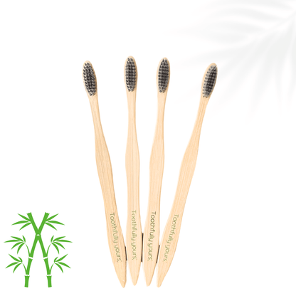 4 bamboo brushes 