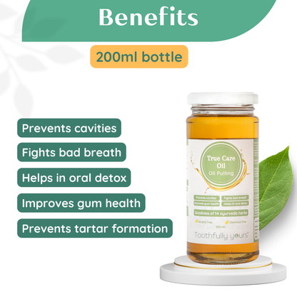 True Care Oil - Oil Pulling | 200 ml | 14 Ayurvedic Herbs