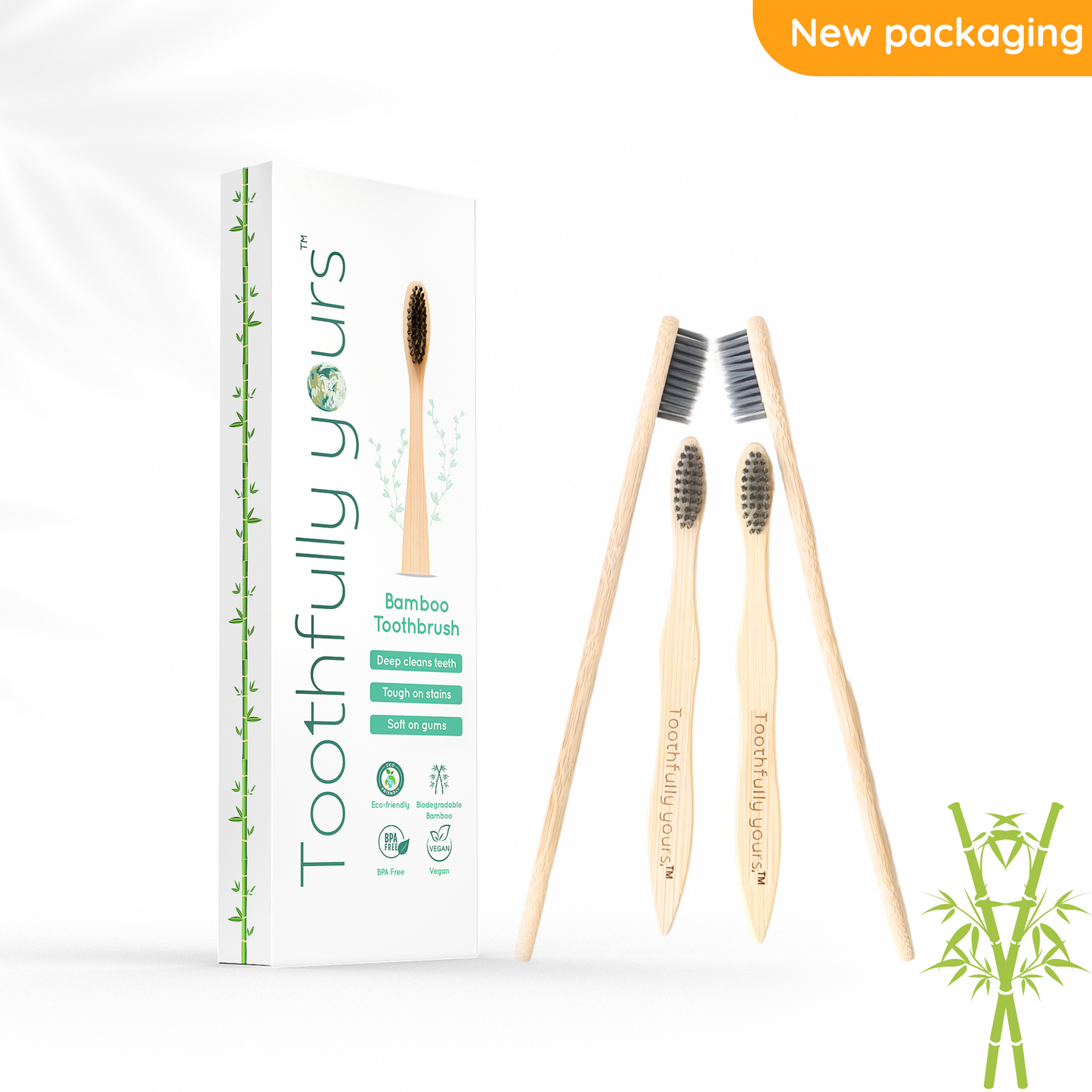 Bamboo Toothbrush - Family Pack (2 Adults 2 Kids)