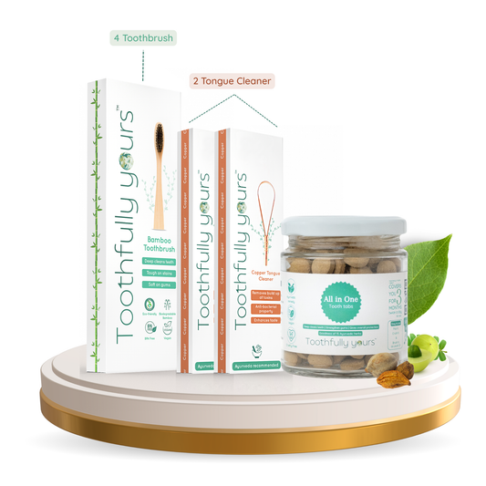 Oral Care Essentials | Bamboo toothbrush (4) | Copper Tongue Cleaner