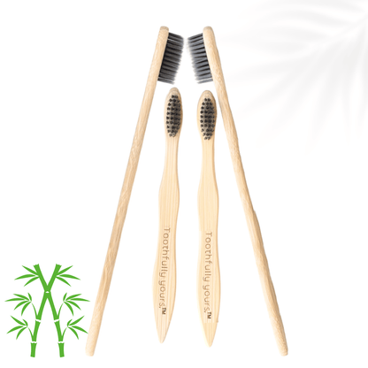 toothfully yours bamboo brushes 2 adults and 2 kids 